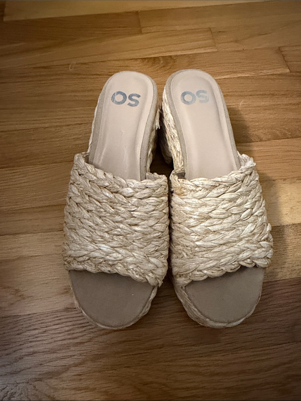 SO Braided Espadrille Slide Sandals - Natural/Cream